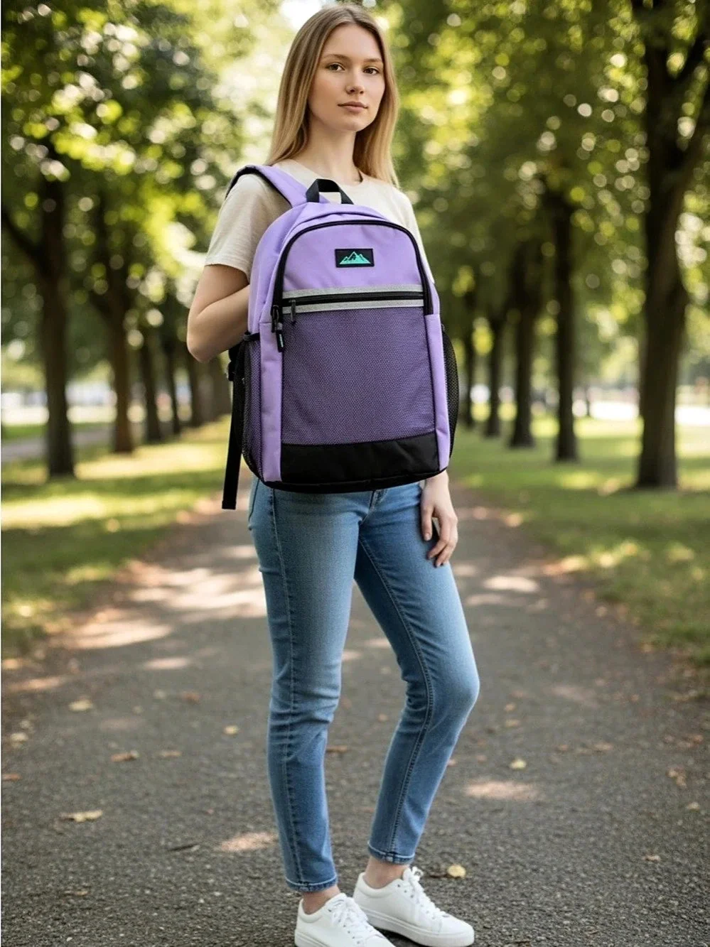 Summit Mountain Women's Mountain Style Functional Backpack Purple & Black Like N